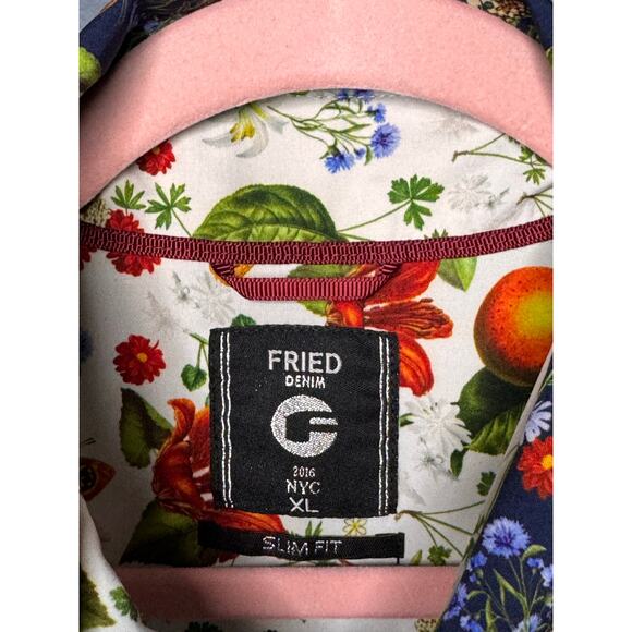 Fried Denim Mens tropical Grecian short sleeve button-down shirt size XL - Picture 4 of 10